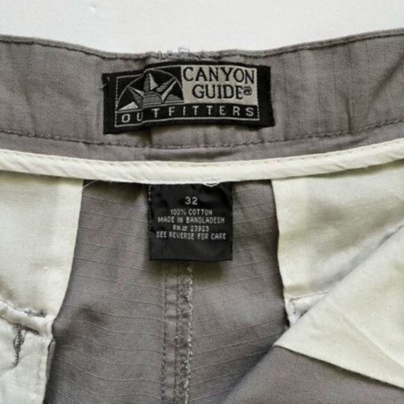 CANYON Guide Outfitters mens cargo shorts 32 gray pockets zipper button NWT - Picture 10 of 14